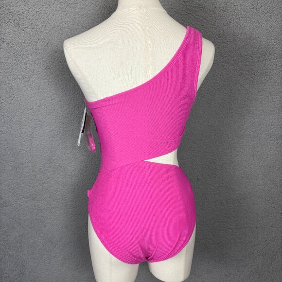 Michael Michael Kors Women's One-Shoulder Side-Cutout Swimsuit Pink Size 6 NWT's - Picture 5 of 8